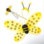 Карнавальный набор «Пчёлка», 3 предмета: ободок, крылья, жезл - фото 108371035