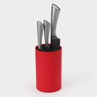 Подставка для ножей с наполнителем Доляна «Зефир», 11×18 см, цвет красный - фото 4262851
