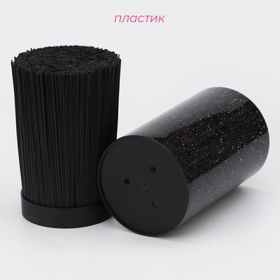 Подставка для ножей с наполнителем Доляна «Зефир», 11×18 см, чёрная