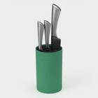 Подставка для ножей с наполнителем Доляна «Зефир», 11×18 см, цвет зелёный - Фото 3