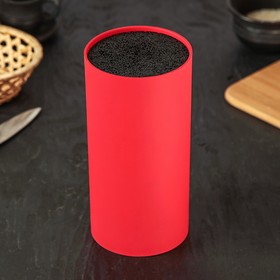 Подставка для ножей с наполнителем «Нео», 22×11 см, покрытие soft-touch, цвет красный