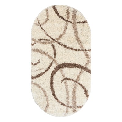 Ковер Шегги овальный 100х200 см, полипропилен 100%, джут