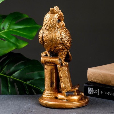 Копилка для денег «Сова в книге», гипс, бронза, 14×17×27 см