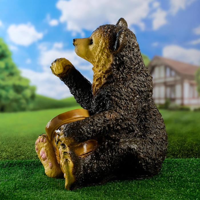 Садовая фигура "Медведь с медом большой" цветной - фото 1906972649