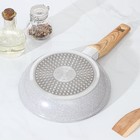 Сковорода Magistro Natural, d=20 см, ручка soft-touch, антипригарное покрытие, индукция, кованый алюминий, серая - Фото 3