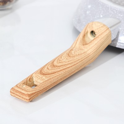 Сковорода Magistro Natural, d=20 см, ручка soft-touch, антипригарное покрытие, индукция, кованый алюминий, серая