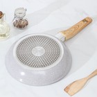 Сковорода Magistro Natural, d=24 см, ручка soft-touch, индукция, антипригарное покрытие, кованый алюминий, серая - Фото 3