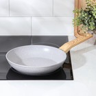 Сковорода Magistro Natural, d=24 см, ручка soft-touch, индукция, антипригарное покрытие, кованый алюминий, серая - Фото 6