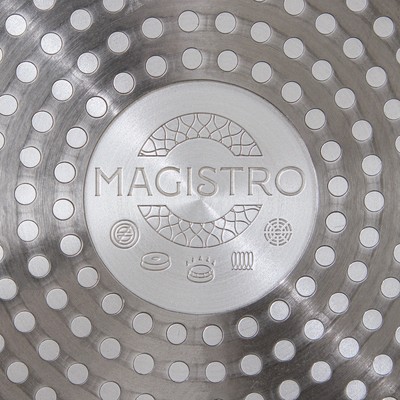 Сковорода Magistro Natural, d=26 см, ручка софт тач, антипригарное покрытие, индукция, кованый алюминий, серая