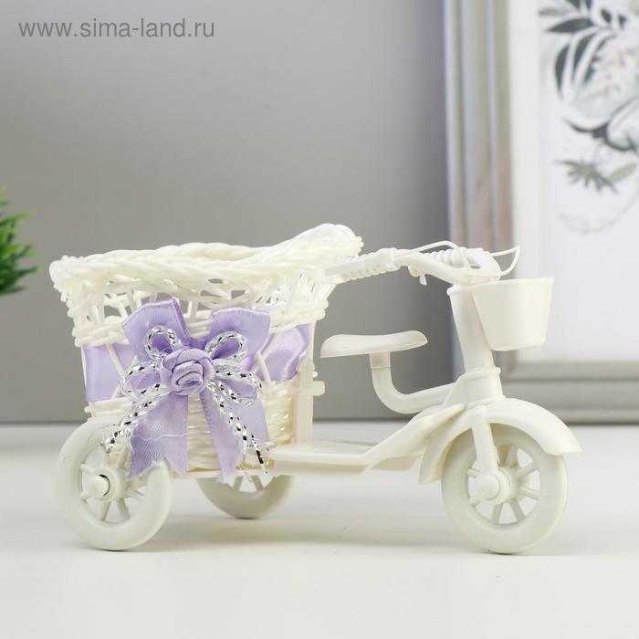 Корзина декоративная "Мопед с фигурным кашпо" МИКС 9х17х9 см - Фото 1
