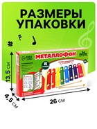 Металлофон музыкальная игрушка, 8 тонов, карточки с песнями - Фото 3