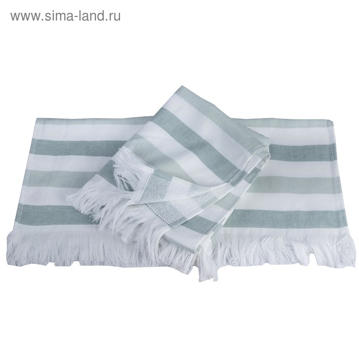 Полотенце Stripe, размер 30 × 50 см, зелёный - Фото 1
