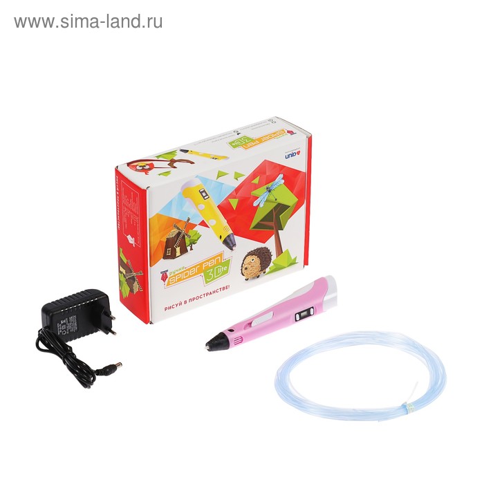 3D ручка SPIDER PEN LITE с ЖК дисплеем, ABS, PLA, Unid Pro, розовая - Фото 1