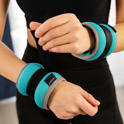 Утяжелители неопреновые ONLYTOP, 2 шт.×1 кг, цвет мятный