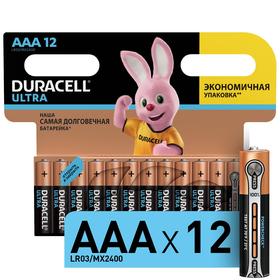 Батарейка алкалиновая Duracell Ultra Power, AAA, LR03-12BL, 1.5В, 12 шт. 4115930