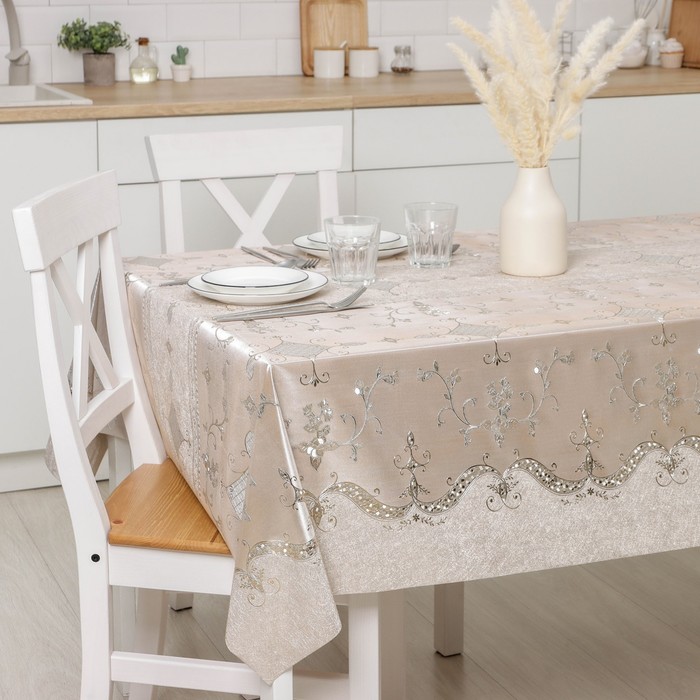 Клеёнка на стол «Ромбики», на тканевой основе, рулон 20 м, ширина 137 см, толщина 0.18 мм - Фото 1