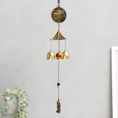 Музыка ветра «Будда на монете», металл, 3 колокольчика, 45 см