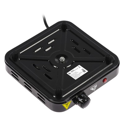 Плитка электрическая Luazon LHP-002, 1 конфорка, 1000 Вт, нагреватель диск, чёрная