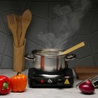 Плитка электрическая Luazon LHP-002, 1 конфорка, 1000 Вт, нагреватель диск, чёрная - Фото 1