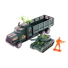 Машина инерционная «Военная», с танком и солдатиком, в пакете - фото 11862526
