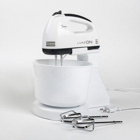 {{photo.Alt || photo.Description || 'УЦЕНКА Миксер LuazON LMR-04, ручной, 180 Вт, 7 скоростей, 4 насадки, бело-чёрный'}}