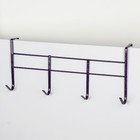 Вешалка на дверь на 4 крючка Доляна «Лайт», 27×17×10 см, цвет фиолетовый - Фото 1