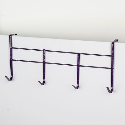 Вешалка на дверь на 4 крючка Доляна «Лайт», 27×17×10 см, цвет фиолетовый