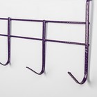 Вешалка на дверь на 4 крючка Доляна «Лайт», 27×17×10 см, цвет фиолетовый - Фото 3