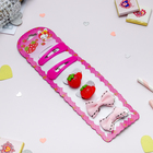 Набор для волос "Манюня" ( 2 невидимки, 2 резинки, 2 зажима) клубнички и бантики - Фото 1