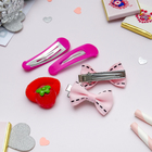 Набор для волос "Манюня" ( 2 невидимки, 2 резинки, 2 зажима) клубнички и бантики - Фото 2