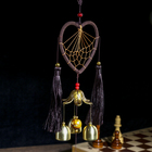 Музыка ветра с ловцом снов «Сердце с кисточками», 4 колокольчика, d=10.5 см, длина 40 см - Фото 4