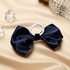 Бант для волос на резинке «Школьница», синий с прозрачной лентой, 5 см, синий - Фото 4