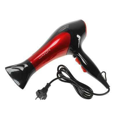 УЦЕНКА Фен для волос Luazon LGE-004, 3800 Вт, 2 скорости, 3 температурных режима, красно-чёрный