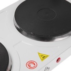 УЦЕНКА Плитка электрическая Luazon LHP-005, 2 конфорки, 2000 Вт, нагреватель диск, белая - Фото 3