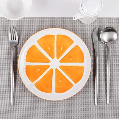 Тарелка кераическая «Апельсин», d=20 см, цвет оранжевый
