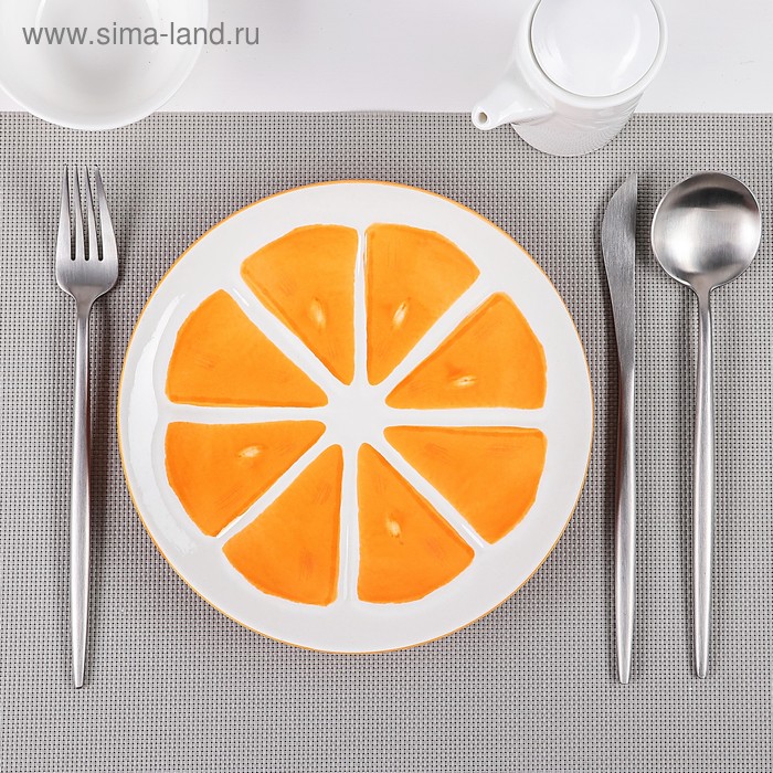 Тарелка кераическая «Апельсин», d=20 см, цвет оранжевый - Фото 1