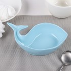 Блюдо керамическое «Кит», 13×7×3 см, цвет голубой - Фото 2