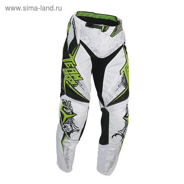 Брюки кроссовые Mx Pro Kawasaki, 30, White/green - Фото 1