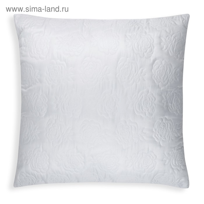 Подушка Роза  70х70 см цв. белый, полиэфирное волокно, пэ 100% - Фото 1