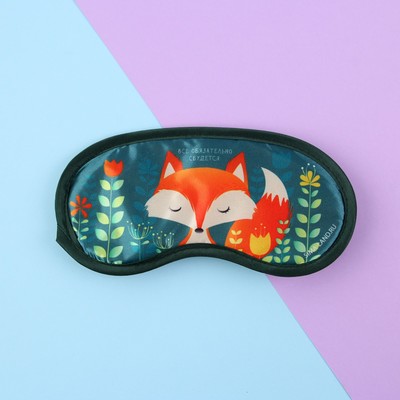 Маска для сна «Лиса», 19.2×9.4 см, чёрная