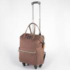 Сумка-рюкзак 2 в 1 на колёсах 18", отдел на молнии, наружный карман, цвет коричневый - фото 8437819