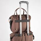 Сумка-рюкзак 2 в 1 на колёсах 18", отдел на молнии, наружный карман, цвет коричневый - фото 8437823