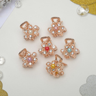 Краб для волос "Бусинка" 2,5 см цветок, золото, микс - Фото 2