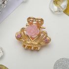 Краб для волос "Ария" 2 см цветок, золото, микс - Фото 1