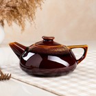 Чайник для заварки "Плоский", коричневый, керамика, 0.8 л - Фото 2