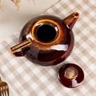Чайник для заварки "Плоский", коричневый, керамика, 0.8 л - Фото 3