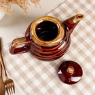Чайник для заварки "Волна", коричневый, керамика, 0.8 л - Фото 3