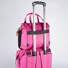 Сумка-рюкзак 2 в 1 на колёсах 18", отдел на молнии, наружный карман, цвет малиновый - Фото 6