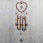 Музыка ветра металл "Сердце с сердечками" 4 трубки 5 колокольчиков d=17 см длина 65 см - фото 2990304