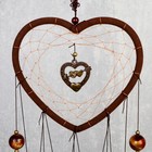 Музыка ветра «Сердце с сердечками», металл, 4 трубки, 5 колокольчиков, d=17 см, длина 65 см - Фото 3